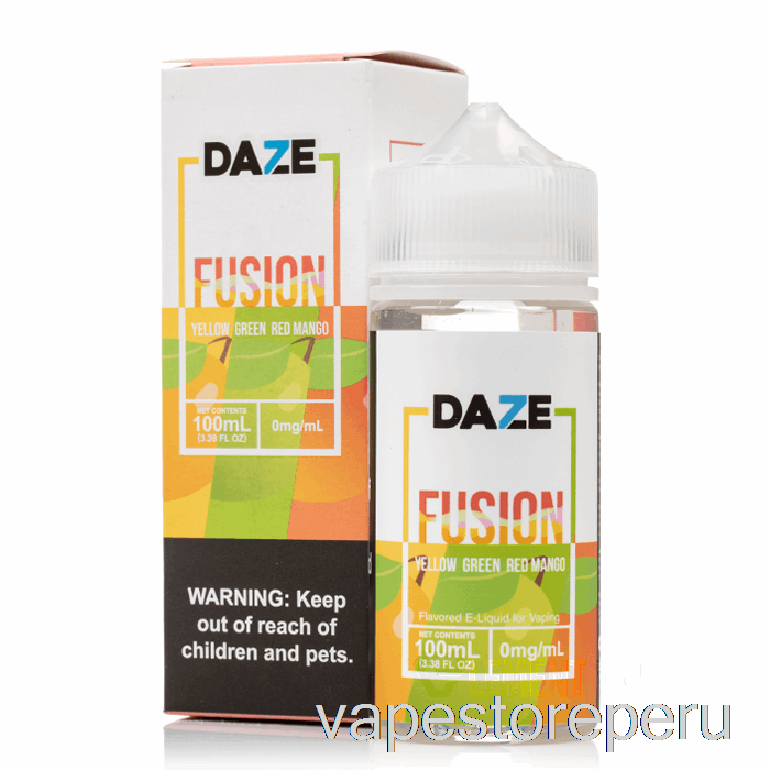 Vape Sin Nicotina Peru Amarillo Verde Rojo Mango - 7 Daze Fusion - 100ml 3mg